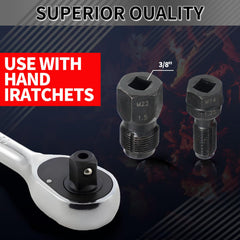 DPTOOL chaser installed on 3/8 ratchet repairing spark plug thread efficiently