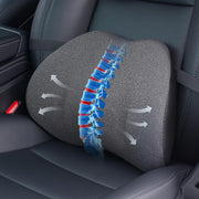 Dreamer Car front view of lumbar pillow showing contour and ergonomic support