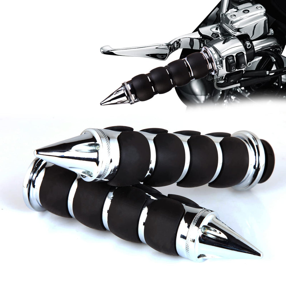 DREAMIZER front view of full grip pair showing chrome and rubber contrast for style