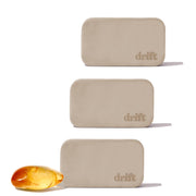 drift front packaging showing three amber refill stones and benefits