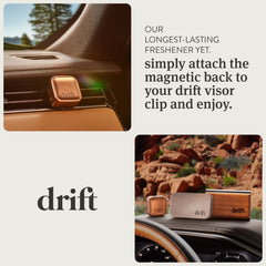 drift vent clip installed in car interior demonstrating subtle scent diffusion