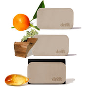 drift stone front packaging showing three stones and metal clip for easy freshness