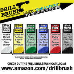 Drillbrush 2-inch detail brush in use scrubbing grout for faster restoration