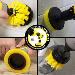 Drillbrush close-up of 4-inch flat brush bristles for effective surface cleaning