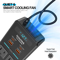 Top view of DrimMek dual AC outlets enabling simultaneous laptop use