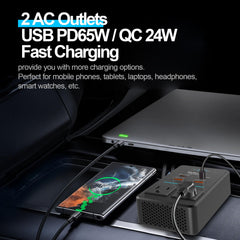 Close-up of DrimMek USB-C port highlighting 65W fast-charge capability