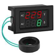 DROK front panel display showing red voltage and green current for quick monitoring