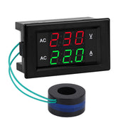 DROK front panel display showing red voltage and green current for quick readings
