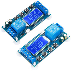 DROK front view of two timer relays showing compact design and benefits