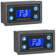 DROK time delay relay front view showing buttons and compact case, easy installation