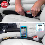 Drop Stop front packaging showing two gap fillers and accessories for organized interior
