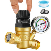 Drphiru front view pressure regulator showing threaded connection and solid brass