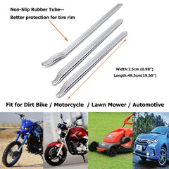 Dr.Roc curved iron used on motorcycle tire bead, provides superior leverage