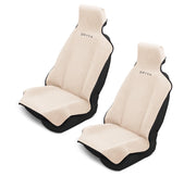 Dryva front view beige cover showing full seat protection and clean look