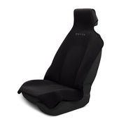 DryvaSeat front view showing full coverage and sleek shadow black finish for protection