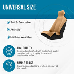 Dryva seat cover in use after gym session, protecting seats from sweat and stains