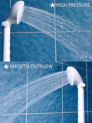 DSRTLP open shower box revealing faucet, hose and tidy storage for travel convenience