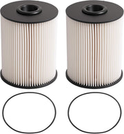 Dtomi front packaging showing two fuel filters and compatibility details for quick identification