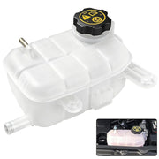 Dtomi radiator overflow tank front view showing shape and fit benefit