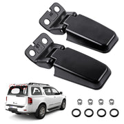 Dtomi front view of rear window hinges showing fit and strength