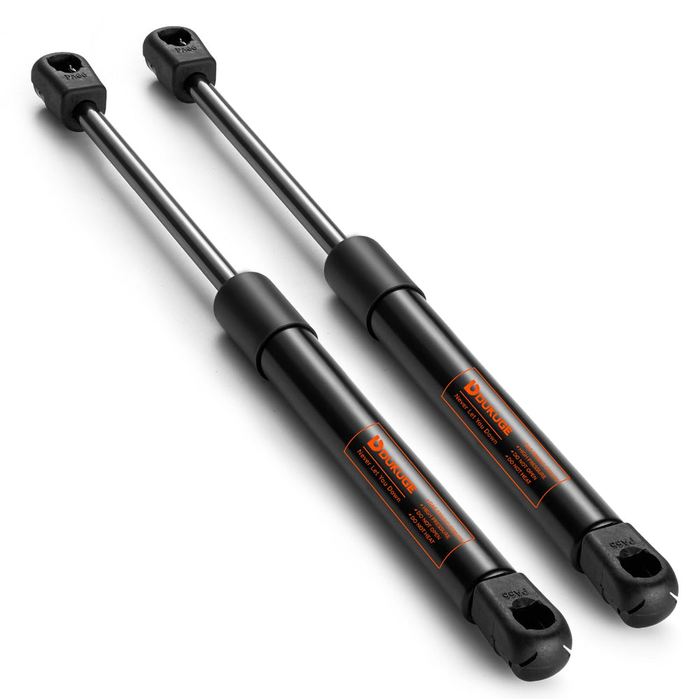 Dukuge front view of 12 inch 40lb gas struts showing a clear product benefit