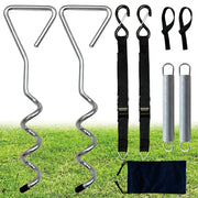 Dulepax front packaging showing full awning tie down kit and benefits