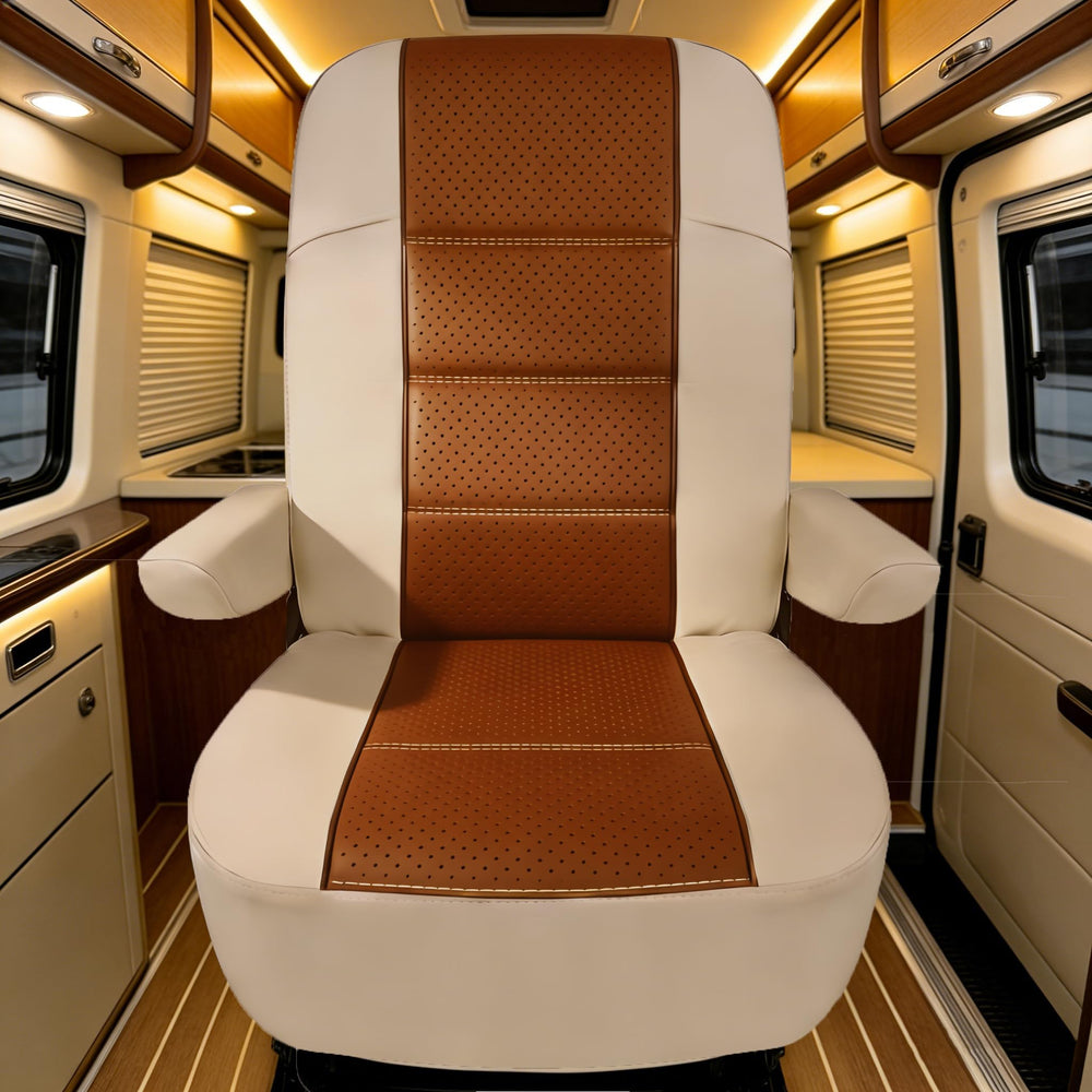 Dulepax front view of captain seat covers showing full-fit protection and refreshed look
