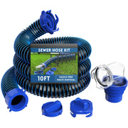DUMPMAN front packaging showing complete 10ft sewer hose kit and benefits