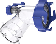 DUMPMAN front view attached to sewer hose showing secure connection and easier rinsing
