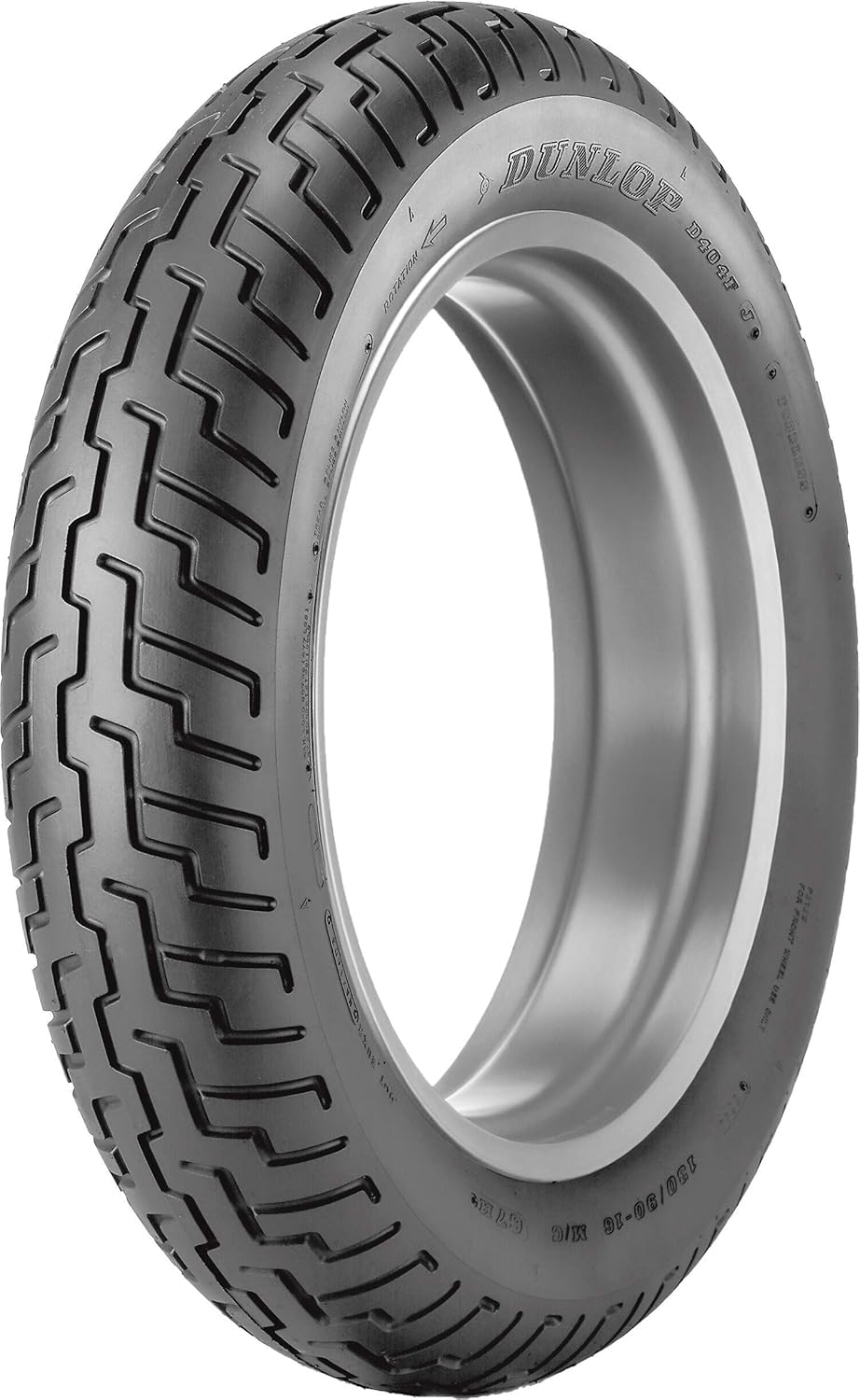 DUNLOP D404 front view showing profile and fit for cruiser bikes
