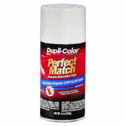 Dupli-Color can front view showing bright white finish and branding benefit of exact match