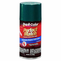 Dupli-Color aerosol can front view showing Deep Jewel Green Metallic and brand