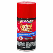 Dupli-Color front can Ford Cardinal Red showing label and color code for accurate match