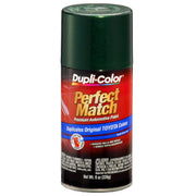 Dupli-Color front can showing Toyota Dark Green Mica label and quick identification benefit