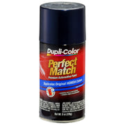 Dupli-Color front can showing Honda Royal Blue Pearl label and benefit of exact-match color