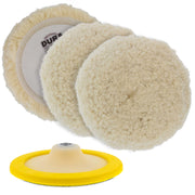 Dura-Gold front view of 8" wool pads pack showing contents and branding for quick selection