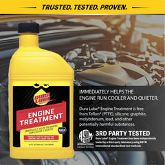 DURA LUBE in garage with vehicle showing improved engine protection
