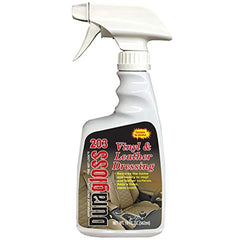 Duragloss 203 front label showing bottle and benefit of restored vinyl sheen