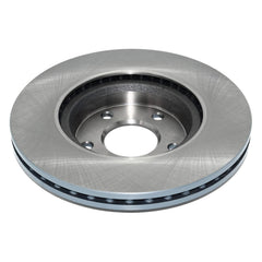 DuraGo close-up of rotor hat and edge coating showing titanium-gray protection and corrosion resistance