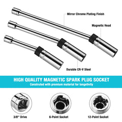 DURATECH magnetic core close-up holding a spark plug securely to prevent drops