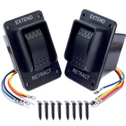 Dusledel front face switch showing EXTEND RETRACT markings for easy control