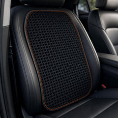 DUYUNCHEN front view of black back cushion showing fit and cooling benefit