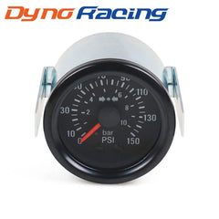 Dyno Racing close-up of dial with yellow backlight improving daytime and night readability