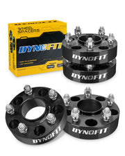 dynofit front-facing spacer set showing 5x5 pattern and clean finish benefit improved fit