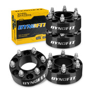 dynofit front packaging wheel spacer set showing kit and labels, clear identification benefit