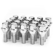 dynofit front view packaged bolts showing full 20pcs and chrome finish benefit