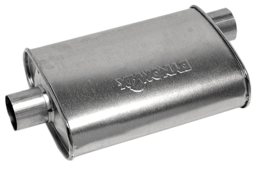 Dynomax front view showing muffler shape and fit benefit