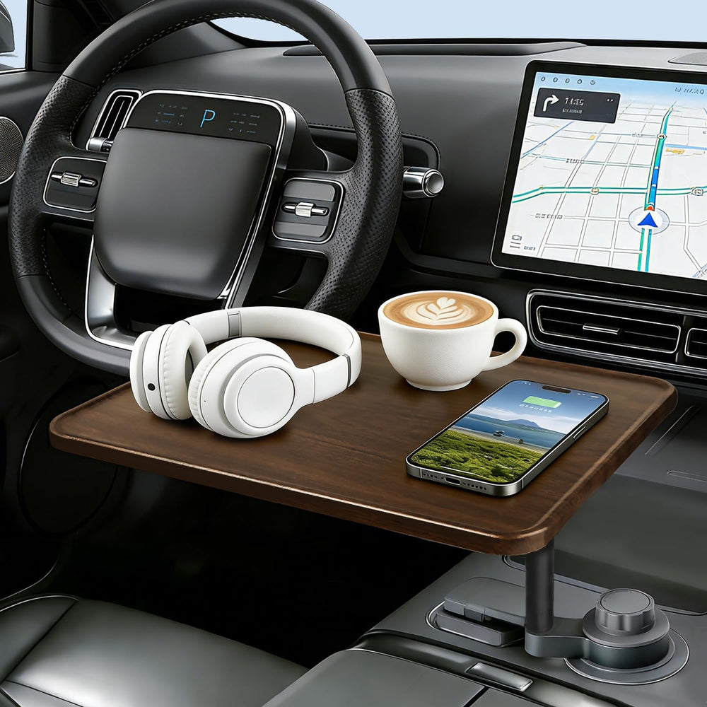 DYNVEX front view showing tabletop and elegant finish, adds portable workstation convenience