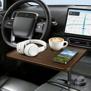 DYNVEX front view showing tabletop and elegant finish, adds portable workstation convenience