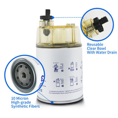 DZFST.FI filter installed on an outboard illustrating engine protection benefit
